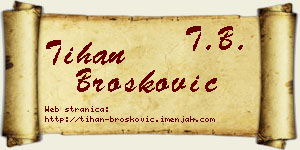 Tihan Brošković vizit kartica